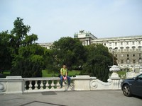 2016.09.16 Vienna, the Castle Garden (Burggarten) and the Hofburg Palace behind it, the is a winter residence of Austrian House of Habsburg and the major residence of the the imperial court.