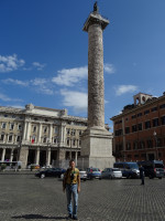 2019.10.03 Me the insignificant as compared to (the Column of) Marcus Aurelius (Colonna di Marco Aurelio) on Column Square (Piazza Colonna) in Rome.