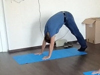 2020.10.01 Participation in the company's “industrial gymnastics” – yoga: Adho Mukha Shvanasana (Downward Dog Pose).