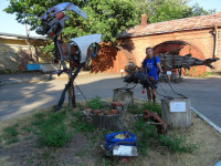 2021.07.11 With the next handicrafts made of scrap metal: a mosquito, a scarab beetle and… an ostrich?.. 🤔