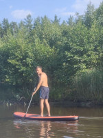 2021.07.16 My first uncertain swim on a SUP, standing.