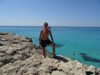 2021.07.28 Standing on the rocks of the picturesque Ayia Napa's beach “Sweet Water” (Γλυκυ νερο), feeling myself already more confident.