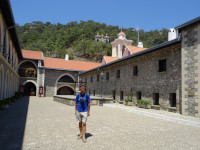2021.07.30 In the courtyard of the Kykkos Monastery (Ιερά Μονή Κύκκου) in the Cyprus mountains.