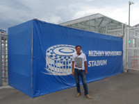2021.08.11 In the “technical” zone of the Nizhny Novgorod Stadium which was one of the 2018 FIFA World Cup in Nizhny Novgorod, Russia.
