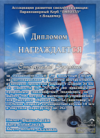 Диплом воздухоплавателя-мотопарапланериста