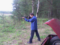 2006-09-09. Гуманная охота из «пневматики» по банкам.