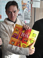 2011-02-22. С подарком на 23 февраля от коллег-девушек.