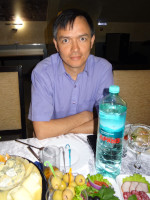 2022-05-21. Who does not drink vodka 🤢 at the meeting of his classmates (for the quarter-century anniversary of the graduation from school), drinks water (“Arkhyz”)! 😋