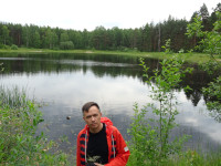2022-06-19. “Why are you so serious?” by the “Fairy Tale” pond of the same-named park in Gus-Khrustalny (the Vladimir region, Russia).