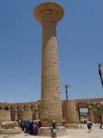 2022-08-21. 2nd of 2 photographs with the same column of the Karnak Temple (Ipt-swt) complex, a straight view to the exit of the complex (also known its entrance).
