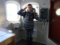 2022-10-09. I am pretending to be calling on the ship's telephone from the “Irbensky” floating lighthouse: saluting to the respondent with a higher rank. 🫡