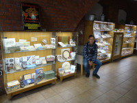 2022-10-10. At the Kaliningrad Marzipan Museum: I am sitting in an armchair between the exhibits, working as a museum caretaker. 😊