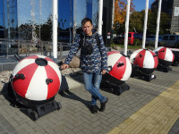 2022-10-10. These are not Christmas tree balls with cheerful coloring, but weapons of mass murder – sea mines 🫣, at the Museum of the World Ocean in Kaliningrad (Königsberg), Russia.