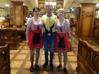 2022-10-10. The girls of the German Oktoberfest (expectation) in the Kaliningrad version (reality), in the restaurant of German cuisine “Kaiser Wurst”.