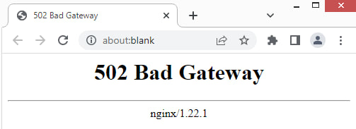about:blank Can Also Cause the 502 “Bad Gateway” Error about:blank Can Also Cause the 502 “Bad Gateway” Error