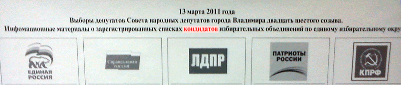 Выборы депутатов из кОндидатов (г. Владимир)