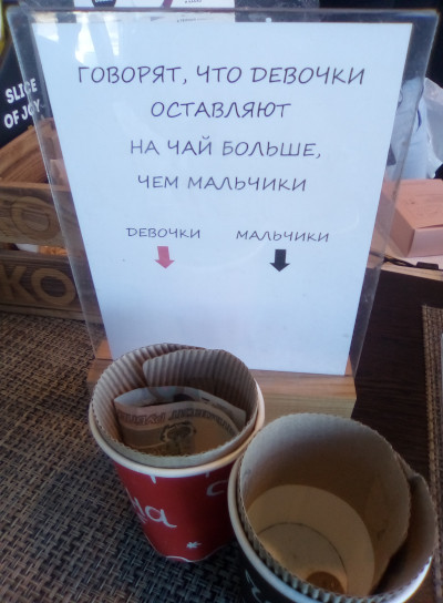Девочки оставляют на чай больше, чем мальчики (г. Владимир)