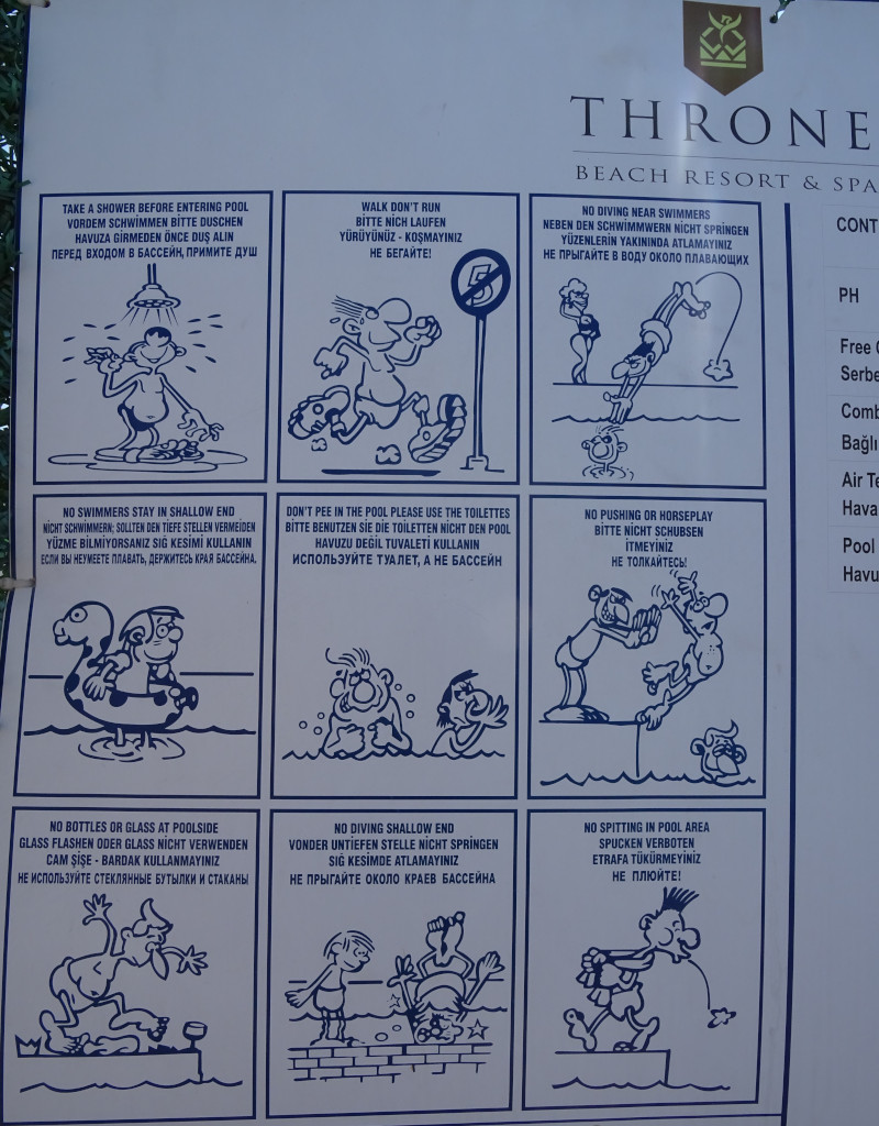 Иллюстрированные правила пользования бассейном (Турция, провинции Анталья, г. Манавгат)