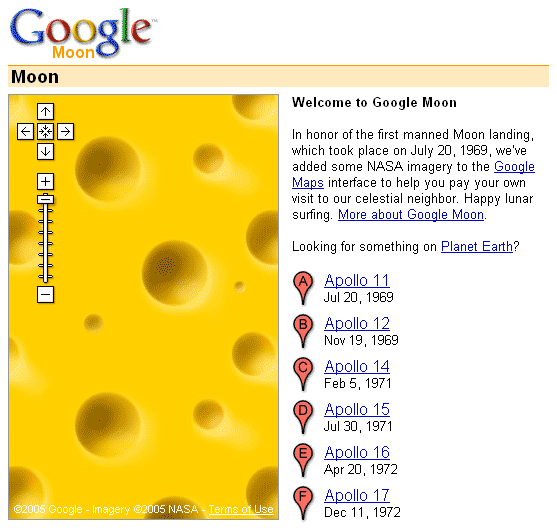 Google Moon при максимальном увеличении
