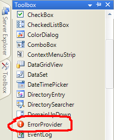 Error Provider from Microsoft Error Provider from Microsoft