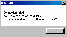 You Have Connected Too Quickly