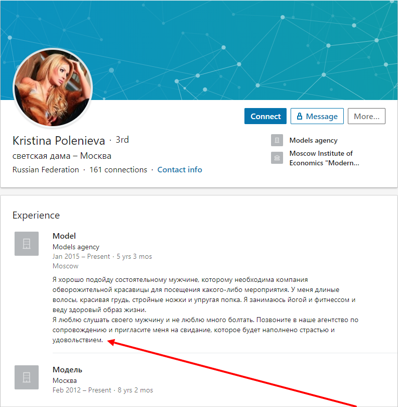 Светская дама в LinkedIn