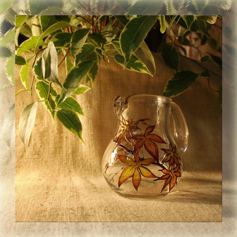 Autumn Pitcher 
(glass painting, 2010)