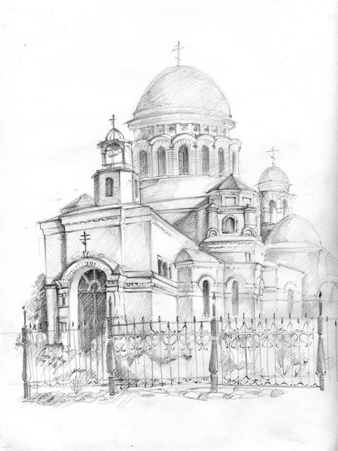 Уральский храм 
(карандаш, 2006)
