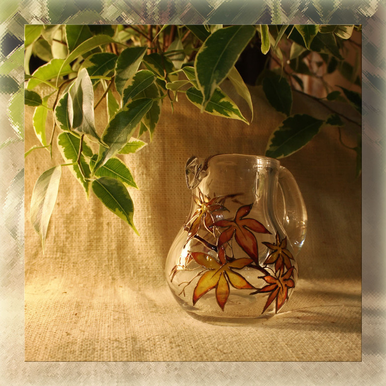 Autumn Pitcher 
(glass painting, 2010)