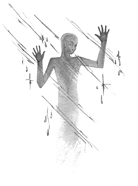 Glass 
(pencil + graphics, 2007)