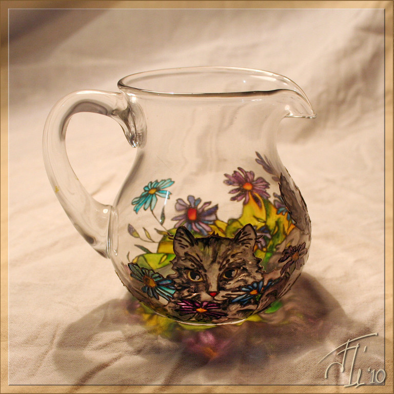 Summer Cat 
(glass painting, 2010)