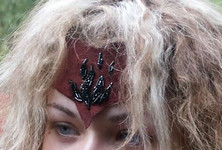 Black Flame 
(bugles embroidered on chamois)