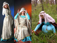 Женский костюм: блио, шенз 
(Европа, конец XII в.)