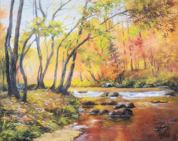 Golden Autumn 
(canvas of 50 x 40 cm, oil painting; year of 2015)