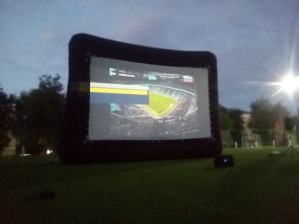 Giant Tablet on a Football Field Giant Tablet on a Football Field