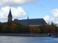 Кёнигсберский собор окружён осенью