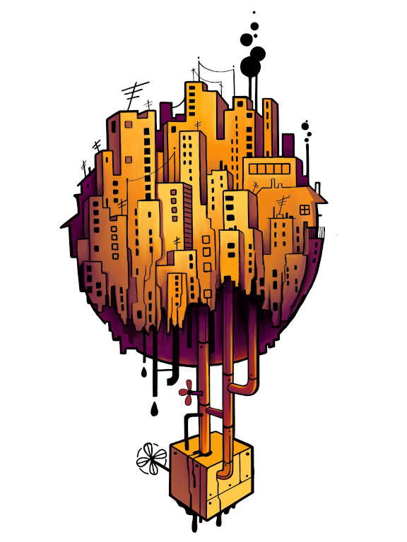Air Balloon of Mandarin Color