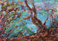 Blue Lake 
(paper, tempera, acrylic)