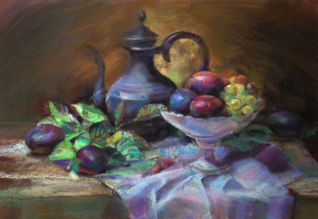 Eastern Still-Life 
(paper, pastel crayons)
