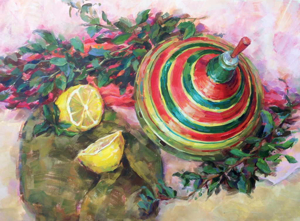 Etude with Lemon 
(paper, tempera, acrylic)