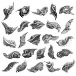 Structuring: Knot, Wave, Spiral 
(paper, gel pen)