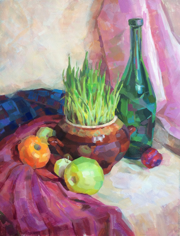 Summer Etude 
(paper, tempera, acrylic)