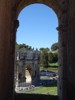 Arch of Konstantin Through Arch of Colosseum