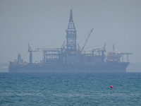 Offshore Drilling Platform in Haze