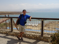 2018.09.07 Горизонтальный вид на Мёртвое море со смотровой площадки пляжа Калия.