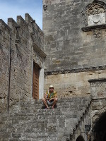 2019.06.01 On the steps of a church in the Old City of Rhodes.
