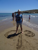 2019.06.04 This is a symbolic image of the Mediterranean (С) and Aegean (Э) seas' confluence on the Prasonisi sand spit, and not what you thought about. :-P