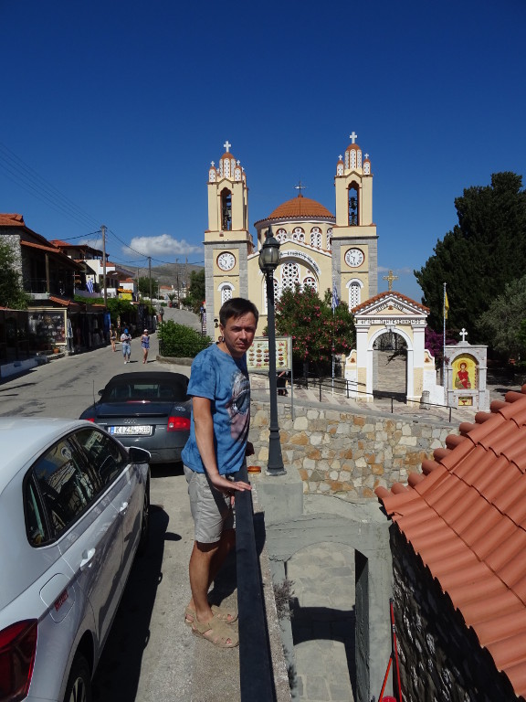 2019.06.04 With a picturesque (Orthodox?) church of the Rhodes in the background.