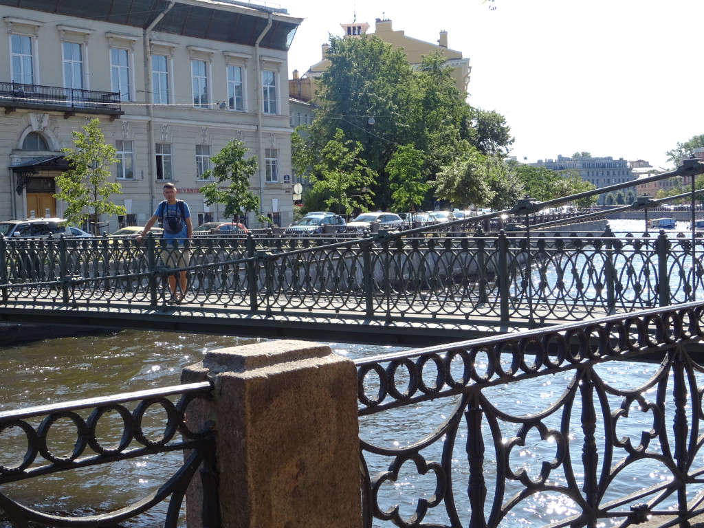 2021.07.12 On the Pochtamtsky Bridge over the Moika, infamous by the case of SPbU's associate professor Oleg Sokolov, but let it be better known as the only chain (hanging) bridge in Saint Petersburg.