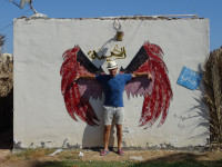 2022.08.20 #assangel in the Egyptian style means in a slightly ruined style, apparently, the fallen angel was exiled to not the best place… 😇